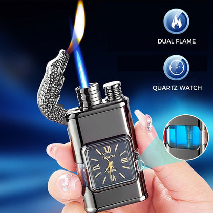 🔥Big Sale 50% OFF🔥Windproof Lighter Vintage Watch Bezel Jet Flame Torch