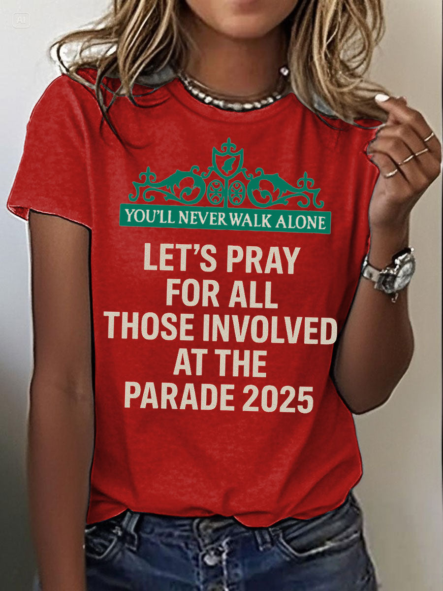 Women's Pray For All Involved British Soccer Printed T-shirt