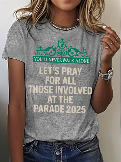 Women's Pray For All Involved British Soccer Printed T-shirt