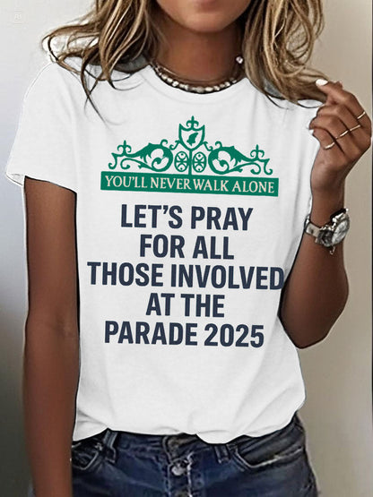 Women's Pray For All Involved British Soccer Printed T-shirt