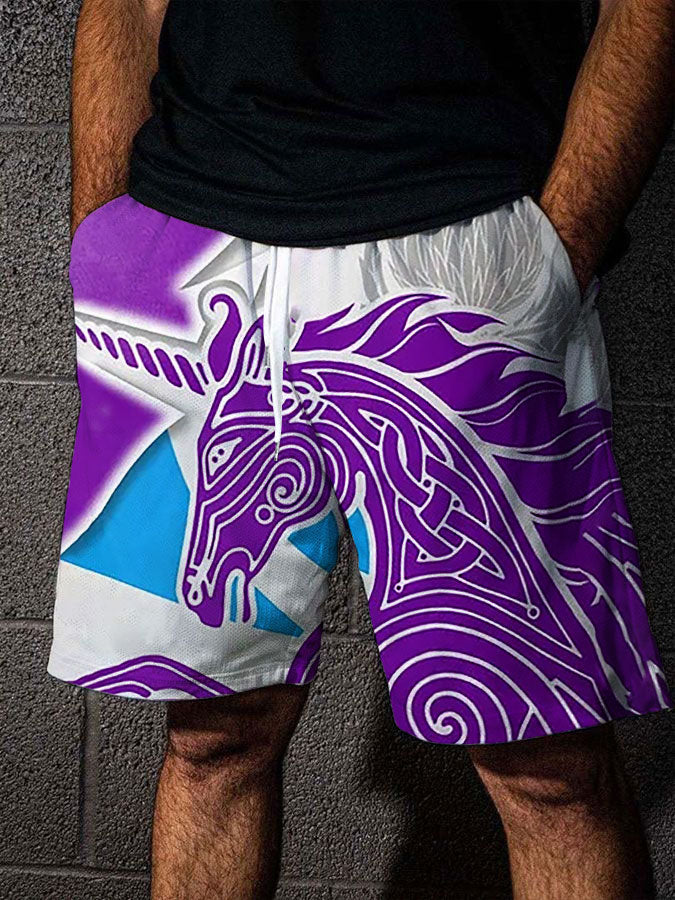Men's Men's Scotland Flag Scottish Unicorn Shorts Drawstring