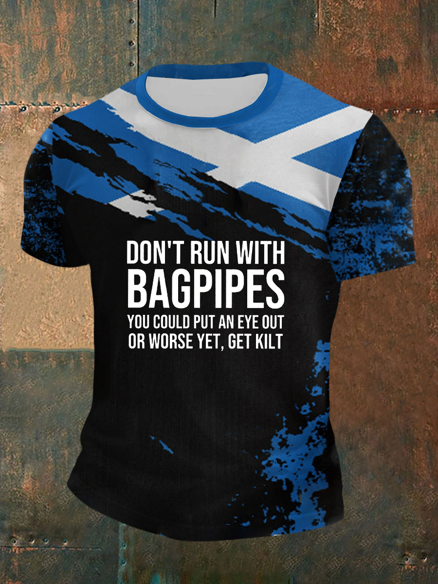 Men's Funny Scotland Flag Short Sleeve T-shirt