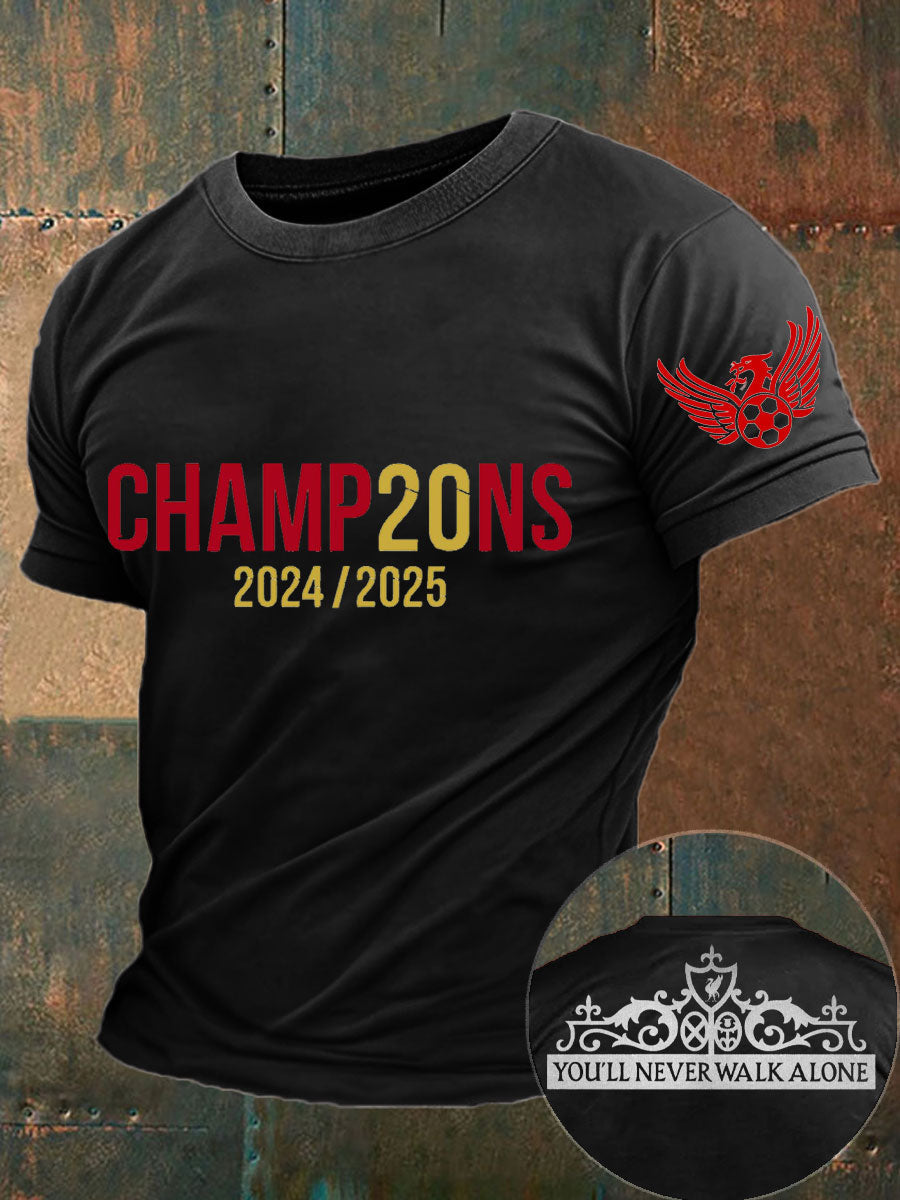 Men's Football 24/25 20th Champion Printed T-shirt