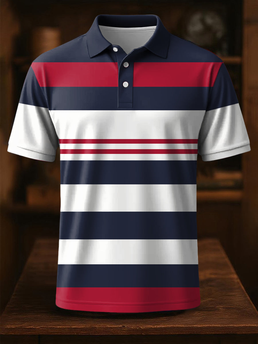 Men's Stripes Print Casual Top