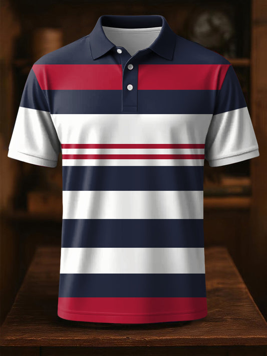 Men's Stripes Print Casual Top