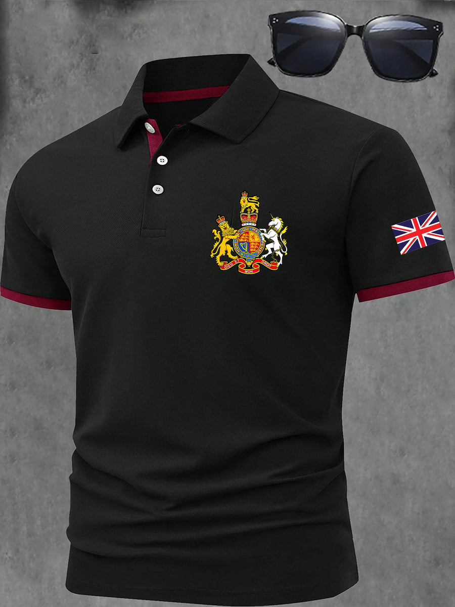 Men's BRITISH ROYAL Print Casual Short Sleeve Top