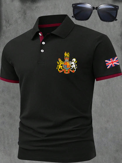 Men's BRITISH ROYAL Print Casual Short Sleeve Top