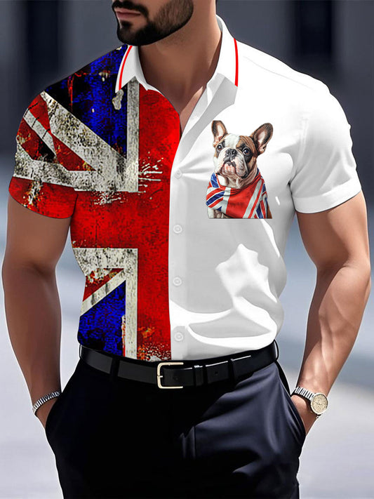 Men's Vintage England Flag Casual Shirt