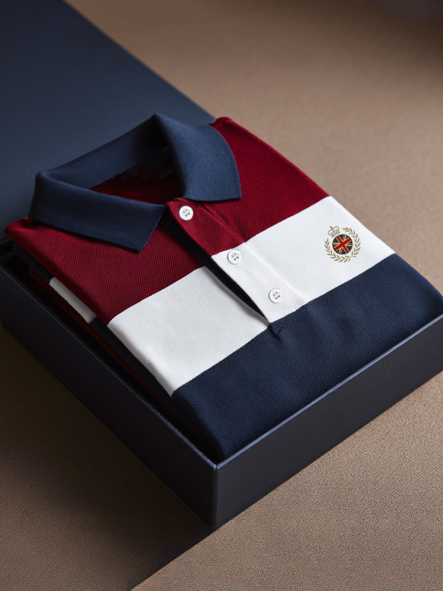 Men's Stripes Print Casual Polo