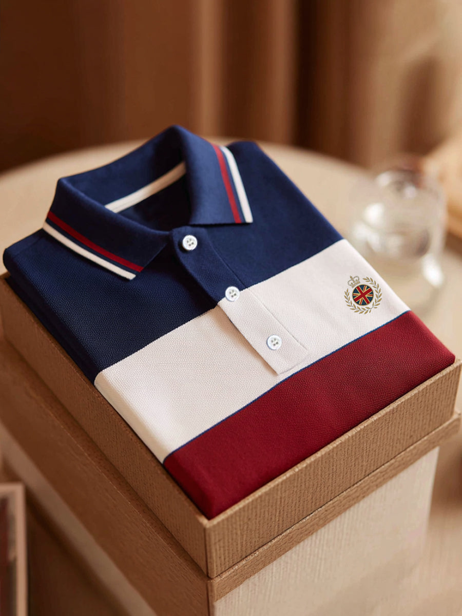 Men's Colorblocks Print Casual Polo