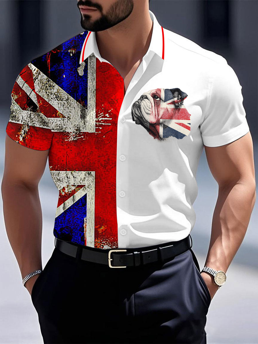 Men's Vintage England Flag Casual Shirt