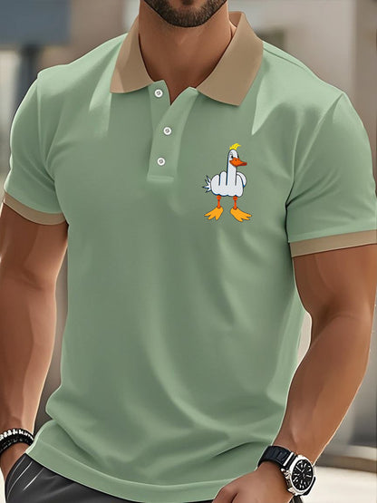 Men's Funny Middle Finger Offensive Rude Duck Print Short Sleeve Tee