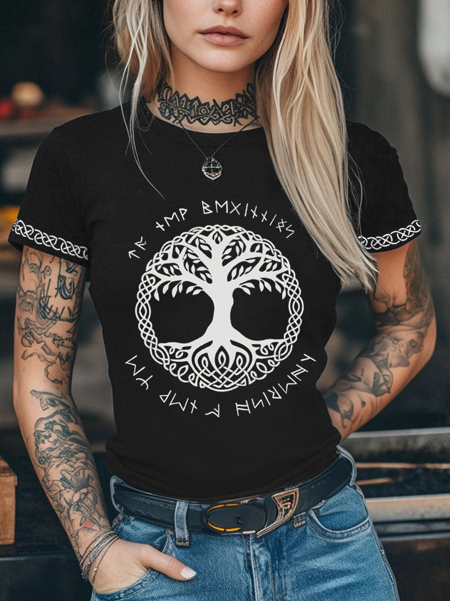 Women's Viking Inspired Print Short Sleeve T-Shirt