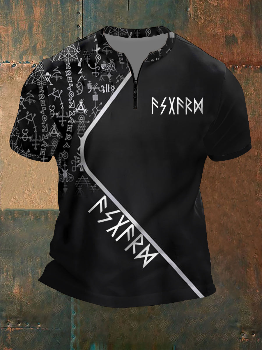Men's VikingPrinted Short Sleeve Polo Shirt