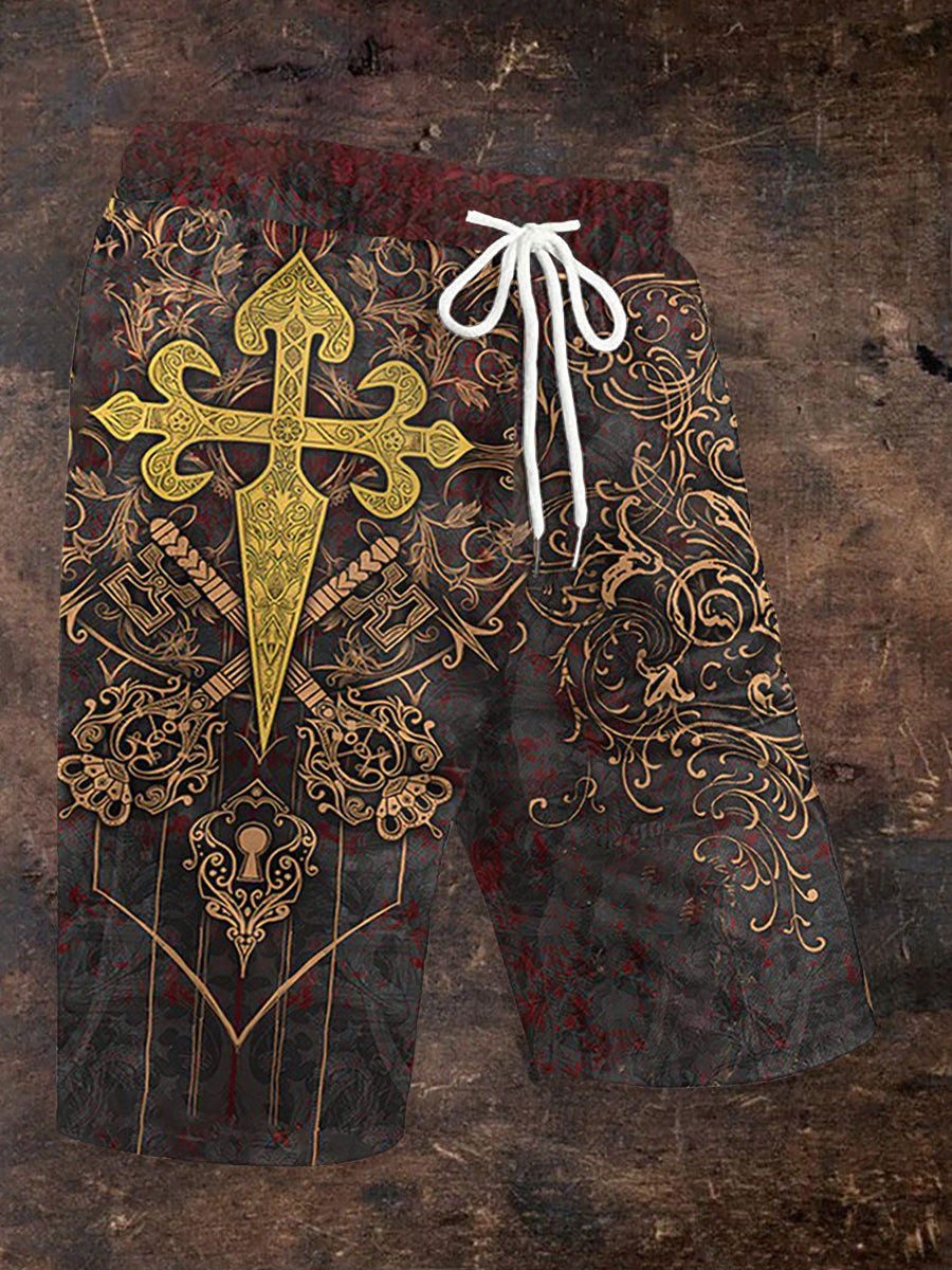 Men's Viking Print Shorts