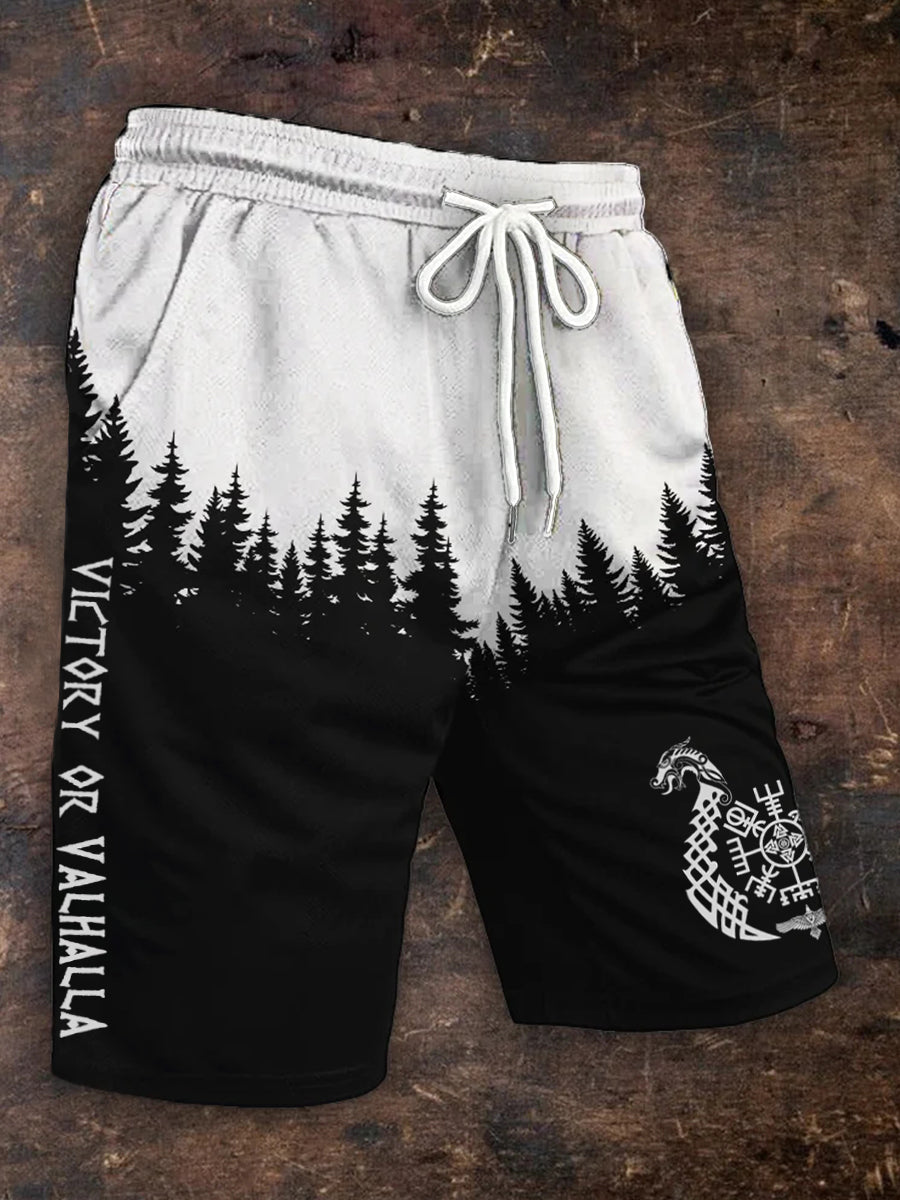 Mens Viking Inspired Print Shorts