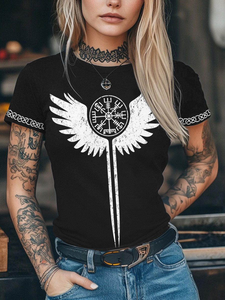 Women's Viking Inspired Print Short Sleeve T-Shirt