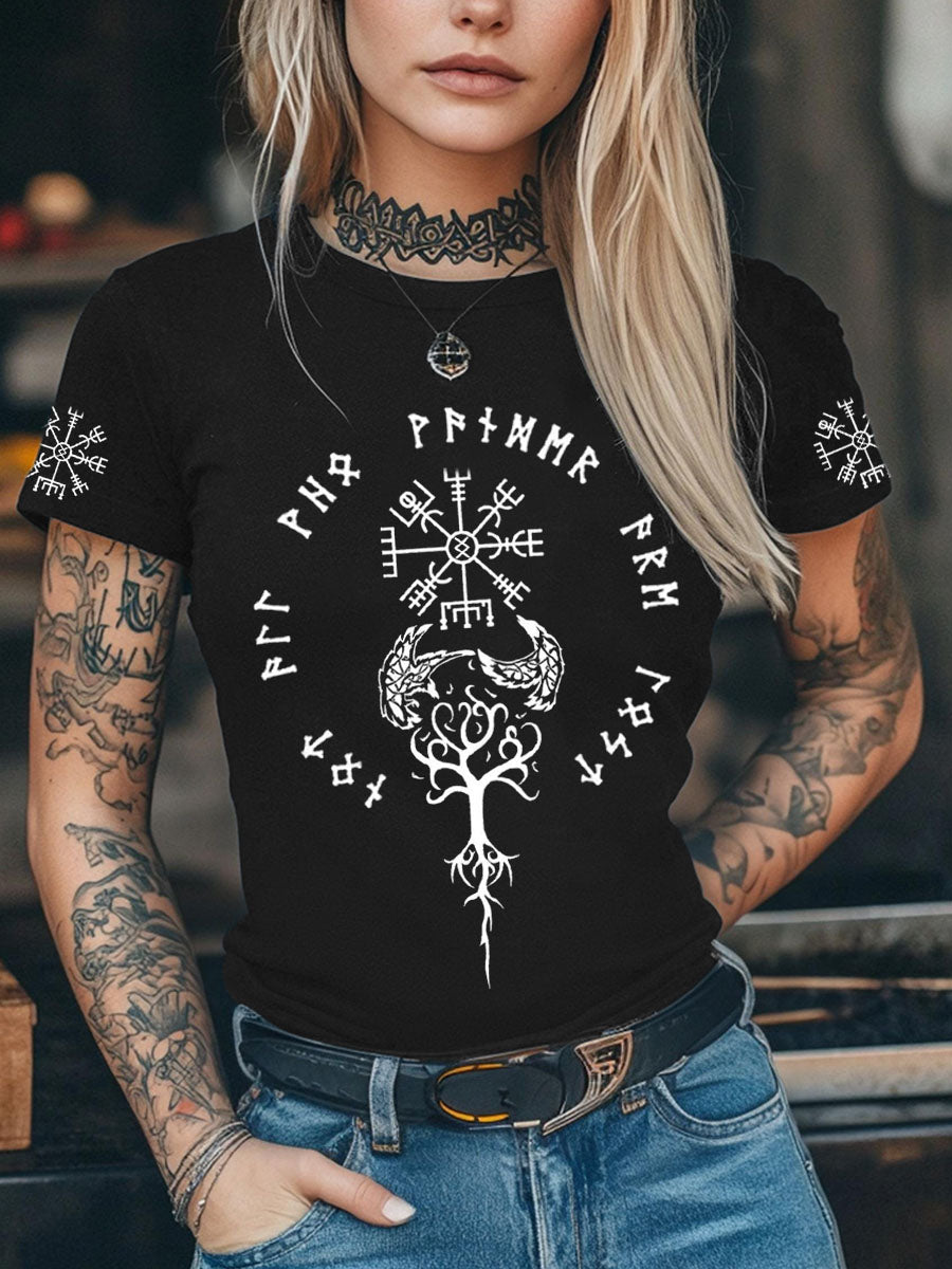 Women's Viking Inspired Print Short Sleeve T-Shirt