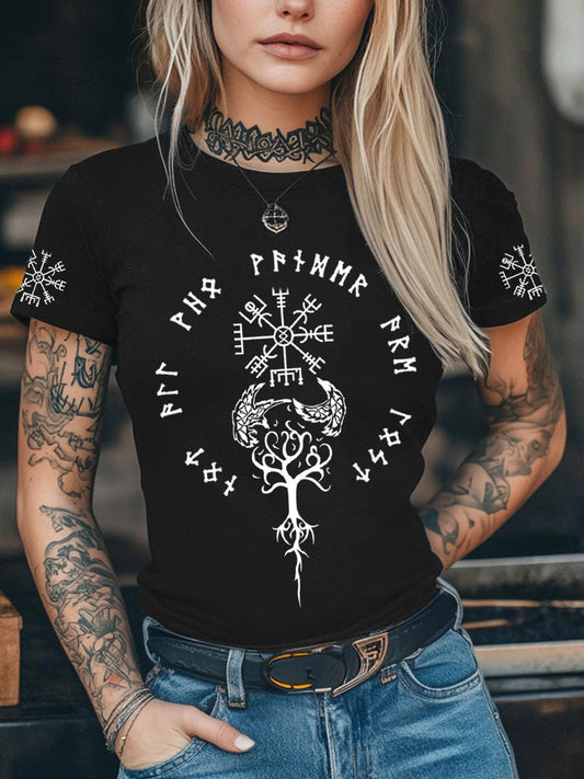 Women's Viking Inspired Print Short Sleeve T-Shirt