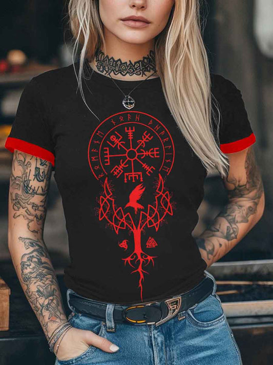Women's Viking Inspired Print Short Sleeve T-Shirt