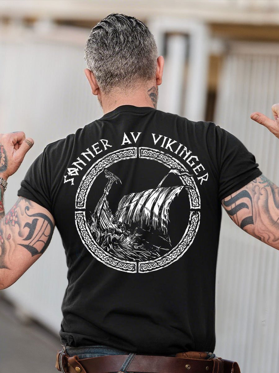 Men's Sons of Vikings Norway Printed T-shirt