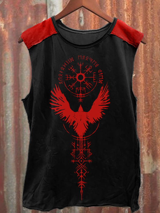 Men's Viking Inspired Print Vintage Tank Top