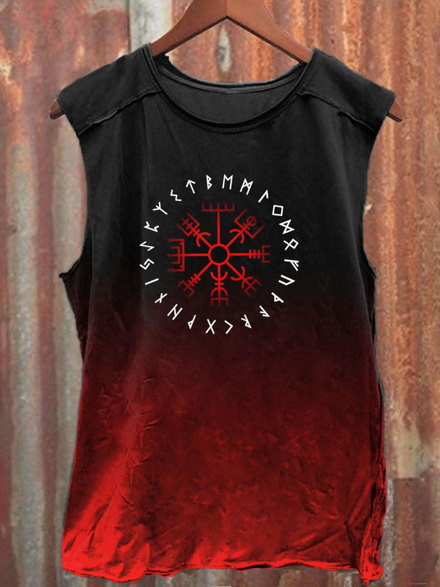 Men's Viking Inspired Print Vintage Tank Top
