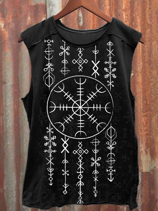 Men's Viking Inspired Print Vintage Tank Top