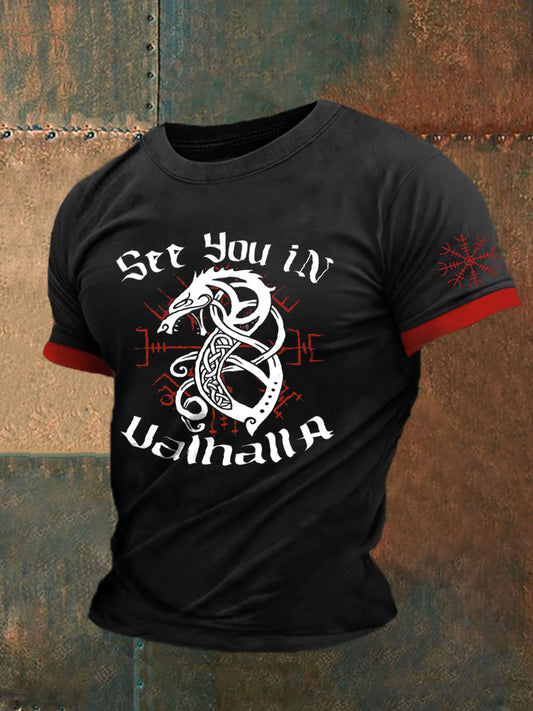 Men's Viking Inspired Print Short Sleeve T-Shirt