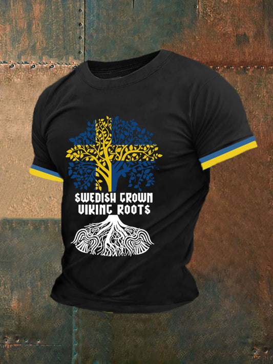 Men's Swedish Grown Viking Roots Ptinted Short Sleeves T-shirt