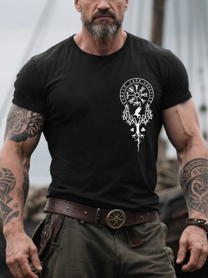 Men's Retro There Is Viking Steel In My Blood Nordic Style Casual Tee