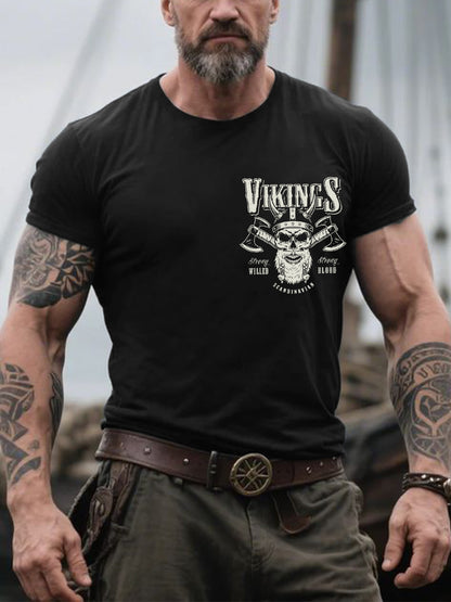 Men's Retro Viking Warrior Nordic Style Casual Tee