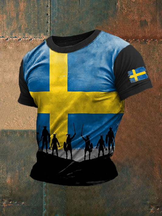 Men's Swedish Viking Ptinted Short Sleeves T-shirt