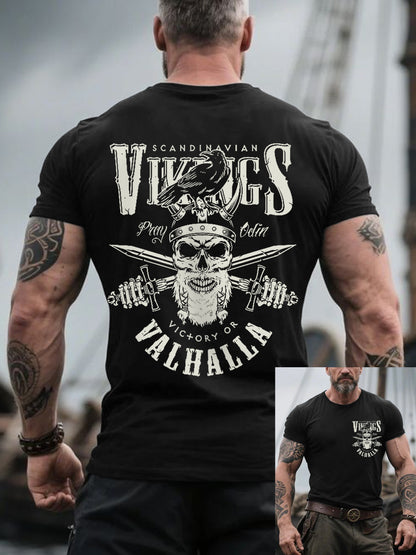 Men's Retro Viking Warrior Nordic Style Casual Tee