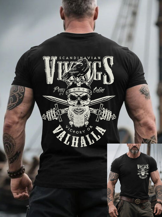 Men's Retro Viking Warrior Nordic Style Casual Tee