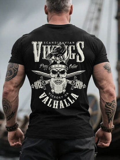 Men's Retro Viking Warrior Nordic Style Casual Tee