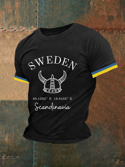 Men's Swedish Viking Ptinted Short Sleeves T-shirt