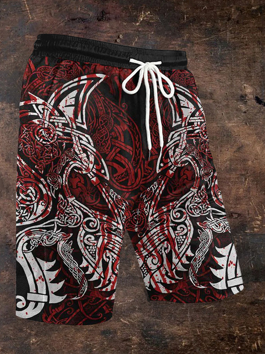 Men's Viking Print Shorts