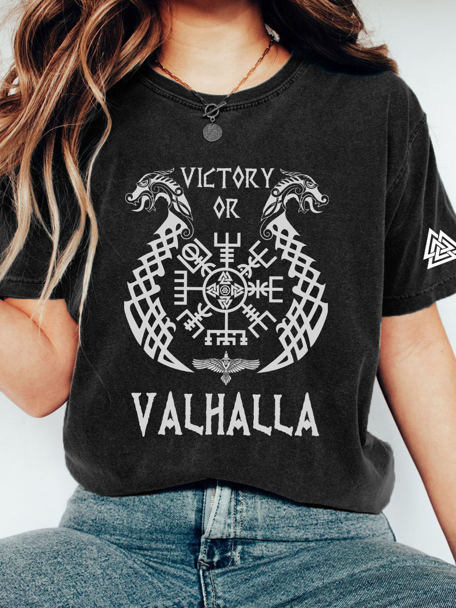 Women's Viking Inspired Print Vintage T-Shirt