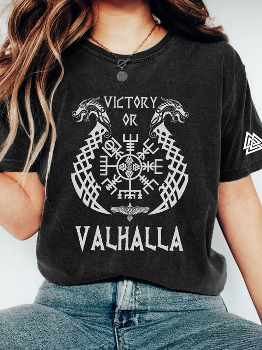 Women's Viking Inspired Print Vintage T-Shirt
