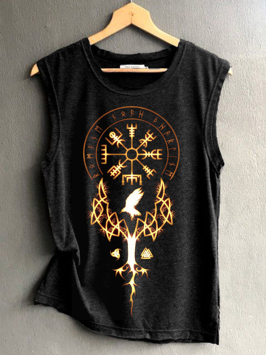 Women's Viking Symbol Print Vintage Tank Top