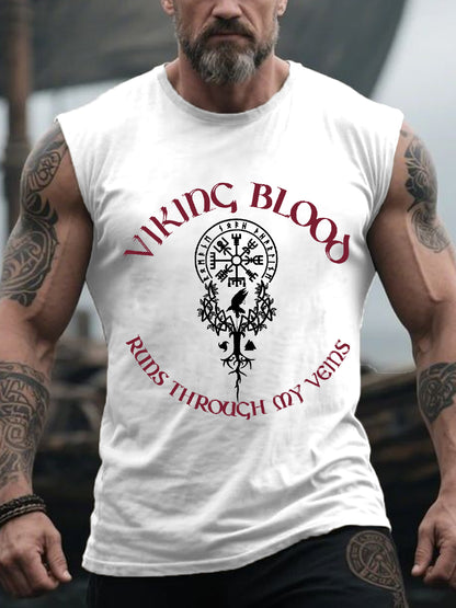 Men's Retro Viking Blood Nordic Style Casual Tank Top