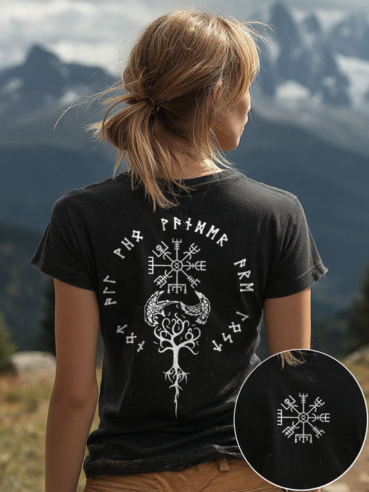 Women's Viking Inspired Print Vintage T-Shirt