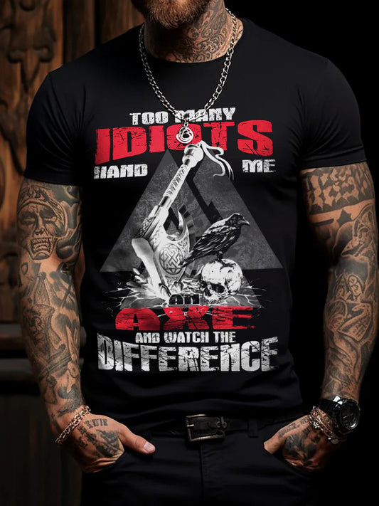 Men's Too Many Idiots Viking Short-sleeved T-shirt