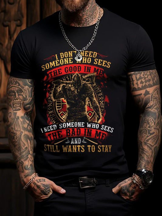 Men's The Bad In Me Viking Short-sleeved T-shirt