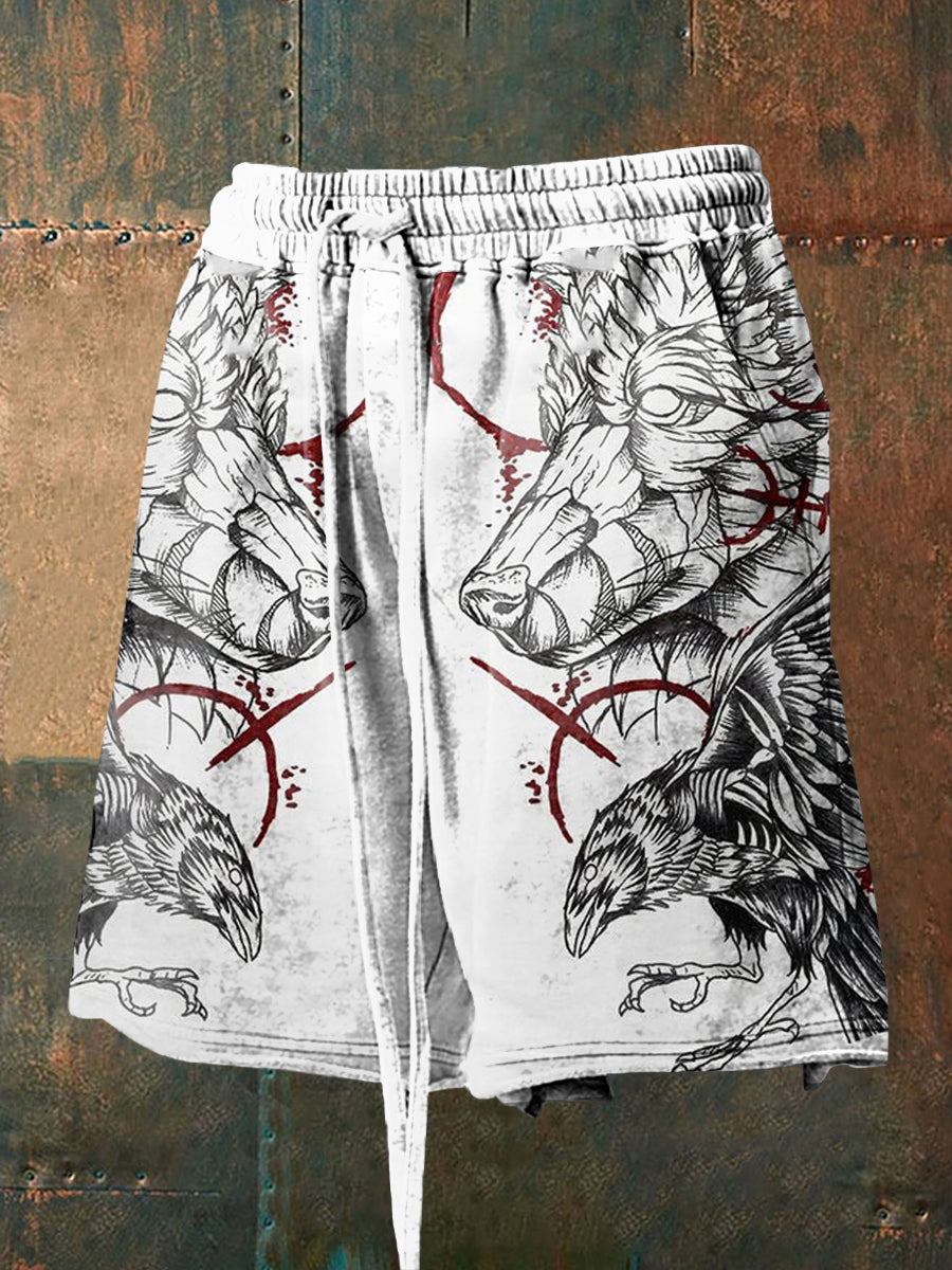 Men's Viking Animals Print Shorts