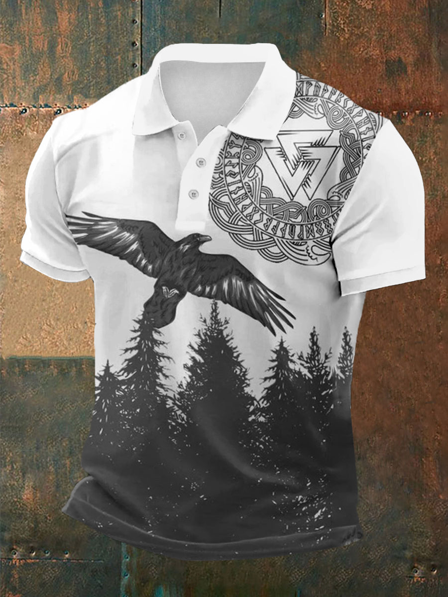 Men's Viking Print Short Sleeves Shirt