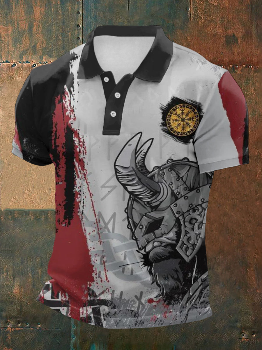 Men's Viking Print Short Sleeves Shirt