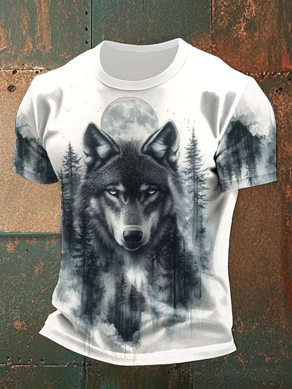 Men's Timber Wolf Printed Casual T-Shirts