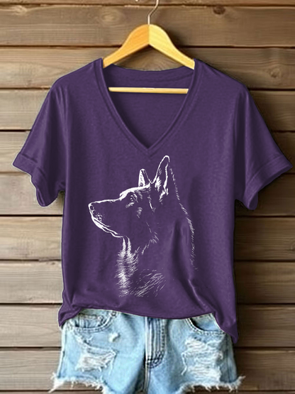 Women's Shepherd Print Casual T-Shirt